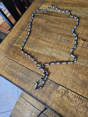 Vintage Long Multicolor Beaded Necklace